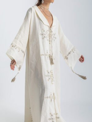 Collared Linen Abaya