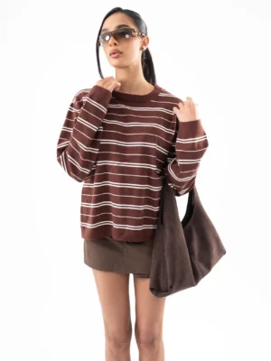 Striped Sweater Brown